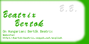 beatrix bertok business card