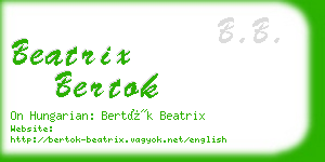 beatrix bertok business card